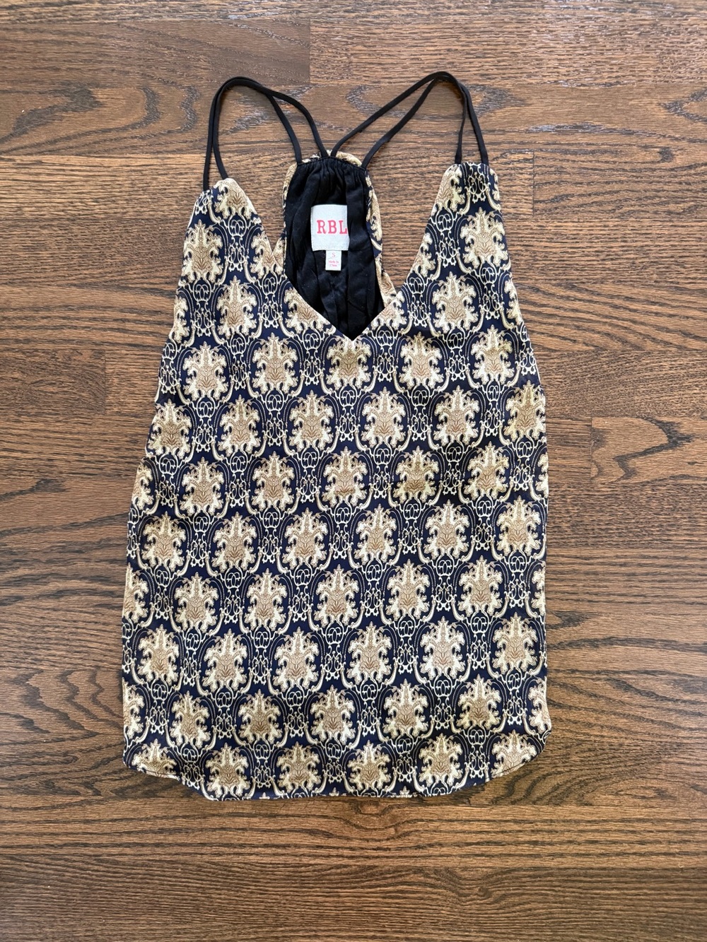 RBL Gold Pattern V-Neck Strappy Cami